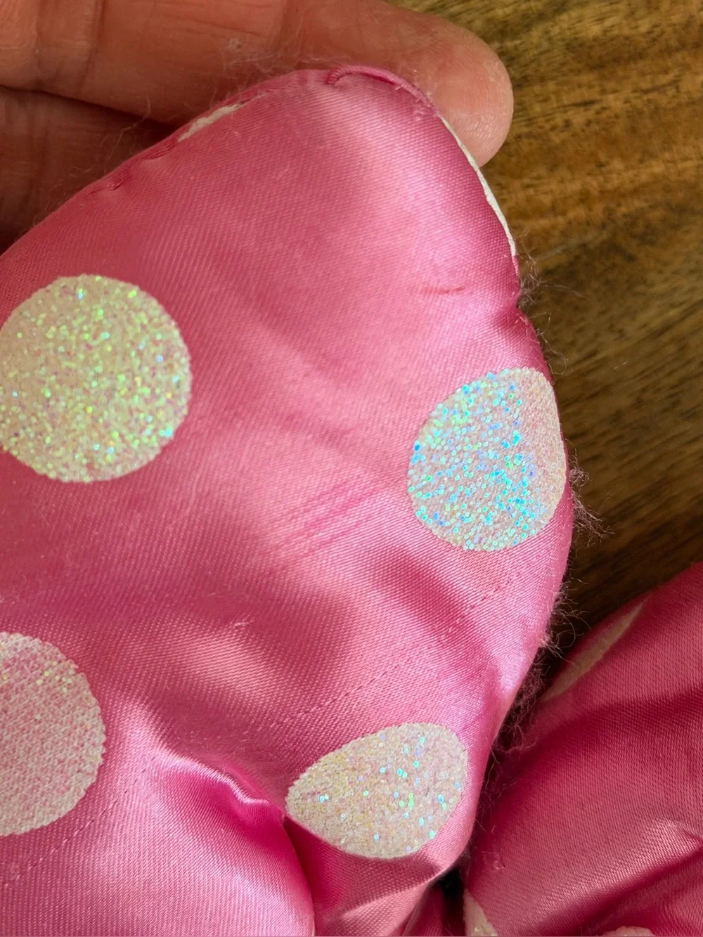 Disney Polka Dot Pink Bow Minnie-Style Sequin Ear Headband one size